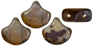 Matubo Ginkgo Leaf Bead 7.5 x 7.5mm : Matte - Smoky Topaz - Rembrandt