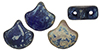 Matubo Ginkgo Leaf Bead 7.5 x 7.5mm : Matte - Cobalt - Rembrandt