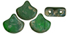 Matubo Ginkgo Leaf Bead 7.5 x 7.5mm : Matte - Chrysolite - Rembrandt