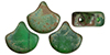 Matubo Ginkgo Leaf Bead 7.5 x 7.5mm : Matte - Emerald - Rembrandt