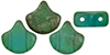 Matubo Ginkgo Leaf Bead 7.5 x 7.5mm : Matte - Aquamarine - Rembrandt