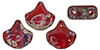 Matubo Ginkgo Leaf Bead 7.5 x 7.5mm : Matte - Siam Ruby - Rembrandt