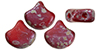 Matubo Ginkgo Leaf Bead 7.5 x 7.5mm : Matte - Opaque Red - Rembrandt