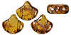 Matubo Ginkgo Leaf Bead 7.5 x 7.5mm : Med Topaz - Rembrandt