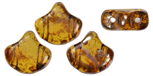 Matubo Ginkgo Leaf Bead 7.5 x 7.5mm Tube 2.5" : Med Topaz - Rembrandt