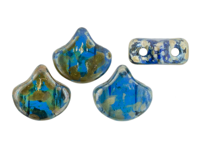 Matubo Ginkgo Leaf Bead 7.5 x 7.5mm : Sapphire - Rembrandt