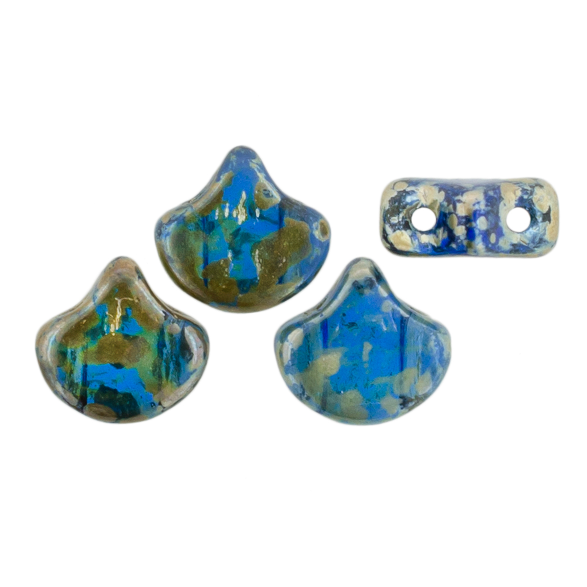 Matubo Ginkgo Leaf Bead 7.5 x 7.5mm : Sapphire - Rembrandt