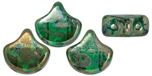 Matubo Ginkgo Leaf Bead 7.5 x 7.5mm : Emerald - Rembrandt