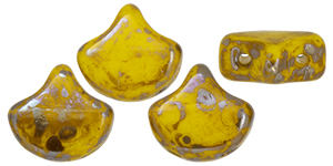 Matubo Ginkgo Leaf Bead 7.5 x 7.5mm Tube 2.5" : Opaque Yellow - Rembrandt