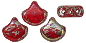 Matubo Ginkgo Leaf Bead 7.5 x 7.5mm Tube 2.5" : Opaque Red - Rembrandt