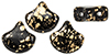 Matubo Ginkgo Leaf Bead 7.5 x 7.5mm : Gold Splash - Jet