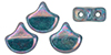 Matubo Ginkgo Leaf Bead 7.5 x 7.5mm : Nebula - Opaque Turquoise