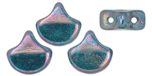 Matubo Ginkgo Leaf Bead 7.5 x 7.5mm Tube 2.5" : Nebula - Opaque Turquoise