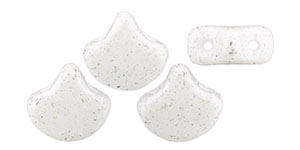 Matubo Ginkgo Leaf Bead 7.5 x 7.5mm (loose) : Stardance - White Dove