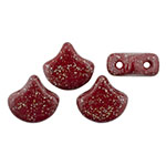 Matubo Ginkgo Leaf Bead 7.5 x 7.5mm (loose) : Stardance - Maroon