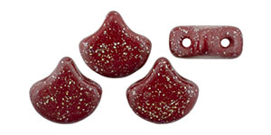 Matubo Ginkgo Leaf Bead 7.5 x 7.5mm Tube 2.5" : Stardance - Maroon