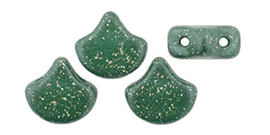 Matubo Ginkgo Leaf Bead 7.5 x 7.5mm Tube 2.5" : Stardance - Hunter Green