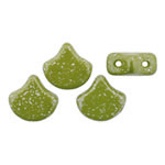 Matubo Ginkgo Leaf Bead 7.5 x 7.5mm (loose) : Stardance -  Green Olive