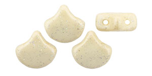 Matubo Ginkgo Leaf Bead 7.5 x 7.5mm Tube 2.5" : Stardance - Beige Travertine