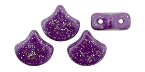 Matubo Ginkgo Leaf Bead 7.5 x 7.5mm (loose) : Stardance - Magenta Purple