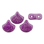 Matubo Ginkgo Leaf Bead 7.5 x 7.5mm (loose) : Stardance - Vivid Viola 