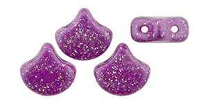 Matubo Ginkgo Leaf Bead 7.5 x 7.5mm Tube 2.5" : Stardance - Vivid Viola 