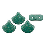 Matubo Ginkgo Leaf Bead 7.5 x 7.5mm (loose) : Stardance - Emerald