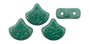 Matubo Ginkgo Leaf Bead 7.5 x 7.5mm Tube 2.5" : Stardance - Emerald