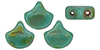 Matubo Ginkgo Leaf Bead 7.5 x 7.5mm : Turquoise - Picasso