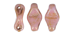Cradle Bead 6 x 10mm Horizontal Hole (loose) : Luster - Opaque Rose/Gold Topaz