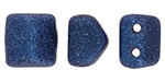 CzechMates Roof Bead 6 x 6mm (loose) : Metallic Suede - Blue