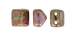 CzechMates Roof Bead 6 x 6mm (loose) : Luster - Opaque Gold/Smoky Topaz