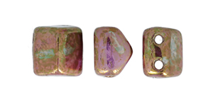 CzechMates Roof Bead 6 x 6mm (loose) : Luster - Opaque Gold/Smoky Topaz