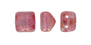 CzechMates Roof Bead 6 x 6mm (loose) : Luster - Transparent Topaz/Pink