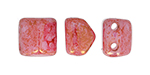 CzechMates Roof Bead 6 x 6mm (loose) : Luster - Opaque Topaz/Pink