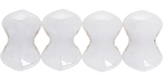Matubo Butterfly Bead, One Hole, 3x4mm (loose) : Luster - Opaque White