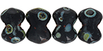 Matubo Butterfly Bead, One Hole, 3x4mm (loose) : Jet - Picasso