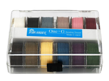 TOHO One-G Thread 50 Yard Spool : 12 Color Assortment Pack w/Case