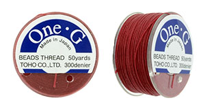 TOHO One-G Thread 50 Yard Spool: Red
