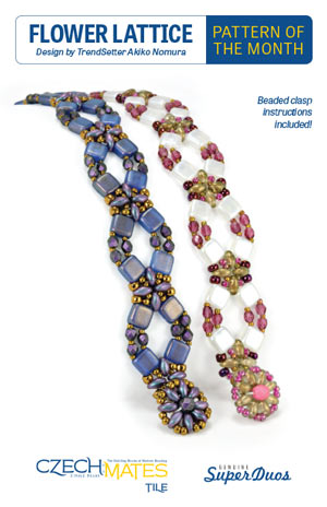 Pattern Brochure : Flower Lattice Bracelet by Akiko Nomura (25 Copies per Pack)
