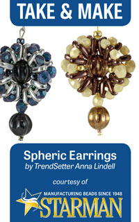 Pattern Mini : Spheric Earrings by Anna Lindell (50 Copies per Pack)