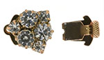 Rhinestone Clasp - Flower Rose Bouquet 12/18mm : Antique Copper - Crystal