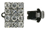 Rhinestone Clasp - Square 15/18mm : Gun Metal - Crystal