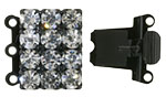 Rhinestone Clasp - Square 21/15mm : Black - Crystal