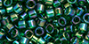 TOHO Aiko (11/0) 4g Pack : Transparent Green Emerald Rainbow