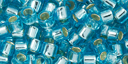 TOHO Aiko (11/0) 4g Pack : Transparent Silver-Lined Aquamarine