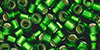 TOHO Aiko (11/0) : Frosted Silver-Lined Grass Green