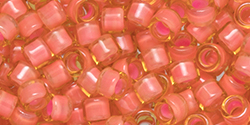 TOHO Aiko (11/0) : Coral Pink-Lined Lt Topaz 50g