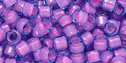 TOHO Aiko (11/0) 4g Pack : Bubble Gum Pink-Lined Aqua