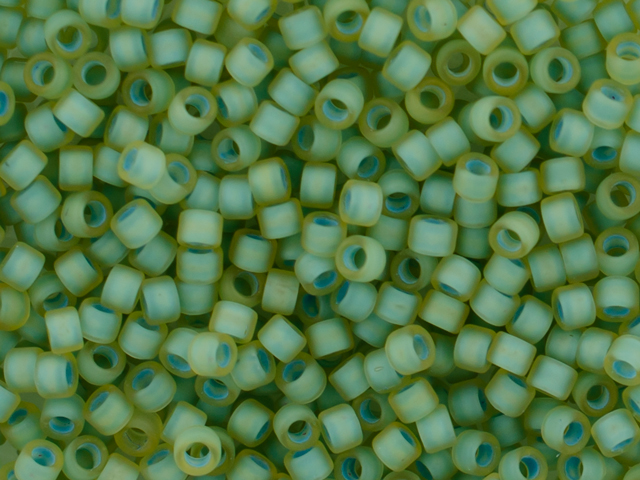 TOHO Aiko (11/0) : Frosted Seafoam-Lined Lt Topaz Rainbow 50g